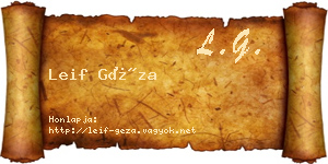 Leif Géza névjegykártya